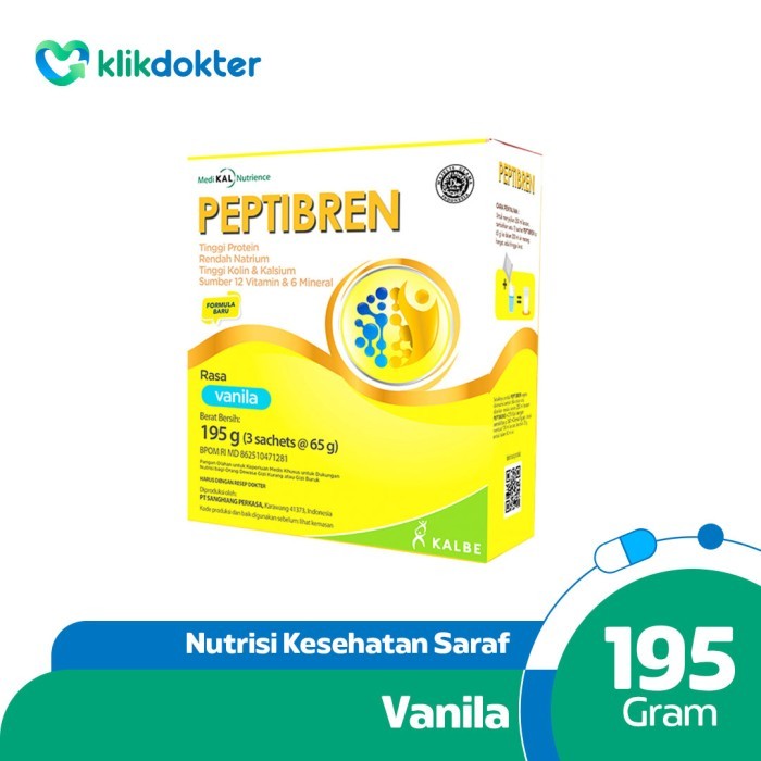 

[BIG SALE] Peptibren Vanila 195gr - Nutrisi Kesehatan Syaraf