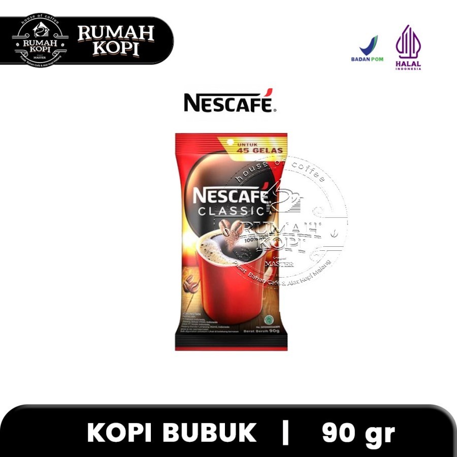 

Nescafe CLASSIC Kopi Hitam Instan Pouch 90gr