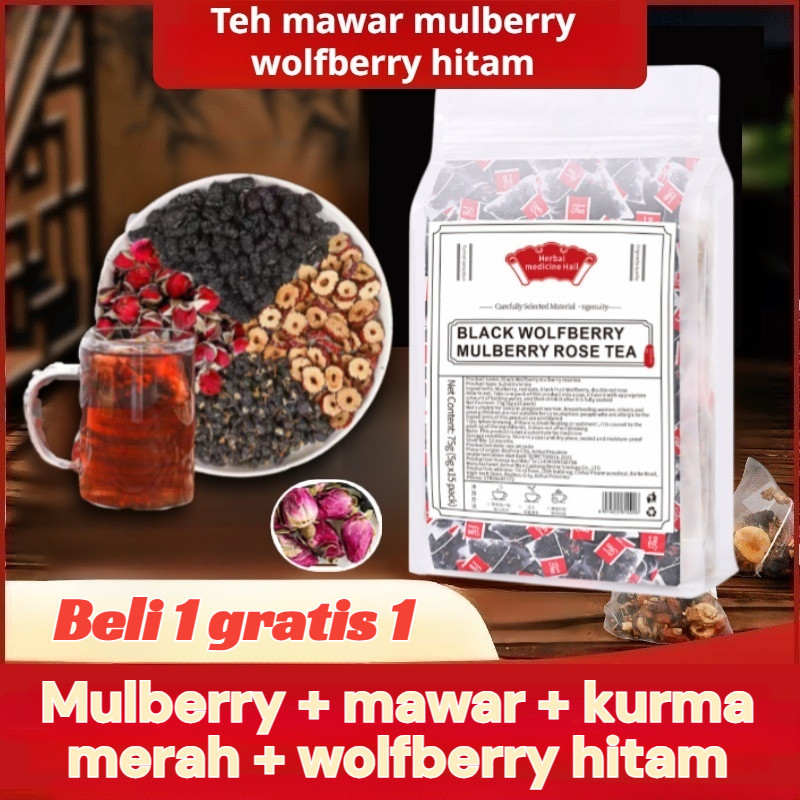 

【COD/Kirim Dalam 24 Jam】5g*15tas Black Wolfberry Mulberry Red Date Tea/Teh Bunga Kering Kurma Merah Murbei Hitam Wolfberry Merah Wolfberry Merah Kombinasi Teh/Begadang Teh Memperbaiki Warna Kulit/Kemasan Individual