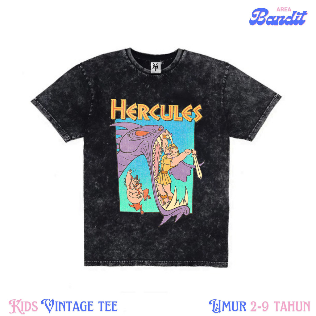 BANDITAREA "Hercules adventure" kaos anak washed | baju anak | kaos washing | kids vintage tee