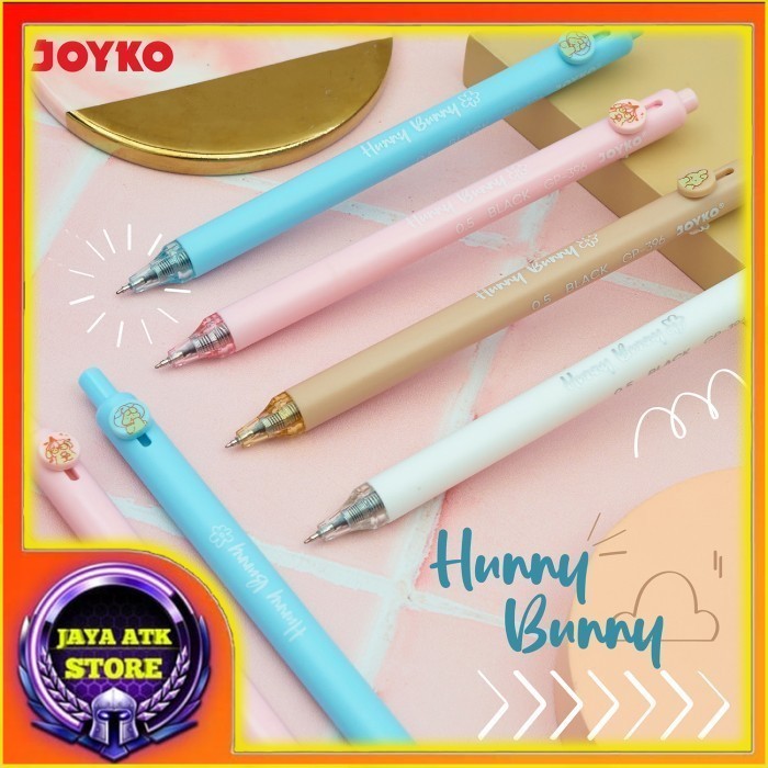 

JOYKO Gel Pen Pulpen Pena GP-396 Hunny Bunny Gel 0.5 mm 1 Set Isi 4 Pcs