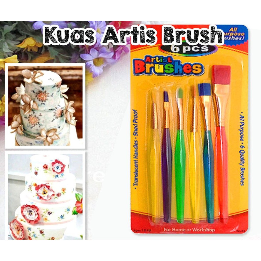 Kuas Artis Brush / Kuas Kue / Kuas Cake Set / Alat Dekorasi Kue