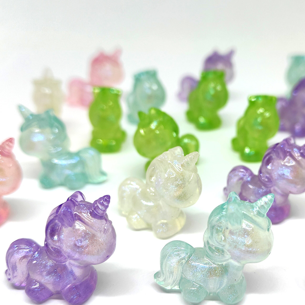 

10p Cute Pony Unicorn Shape Acrylic Perforated Beads Multi-Colored Bag Pendant Mobile Phone Chain Accessories Jewelry Production