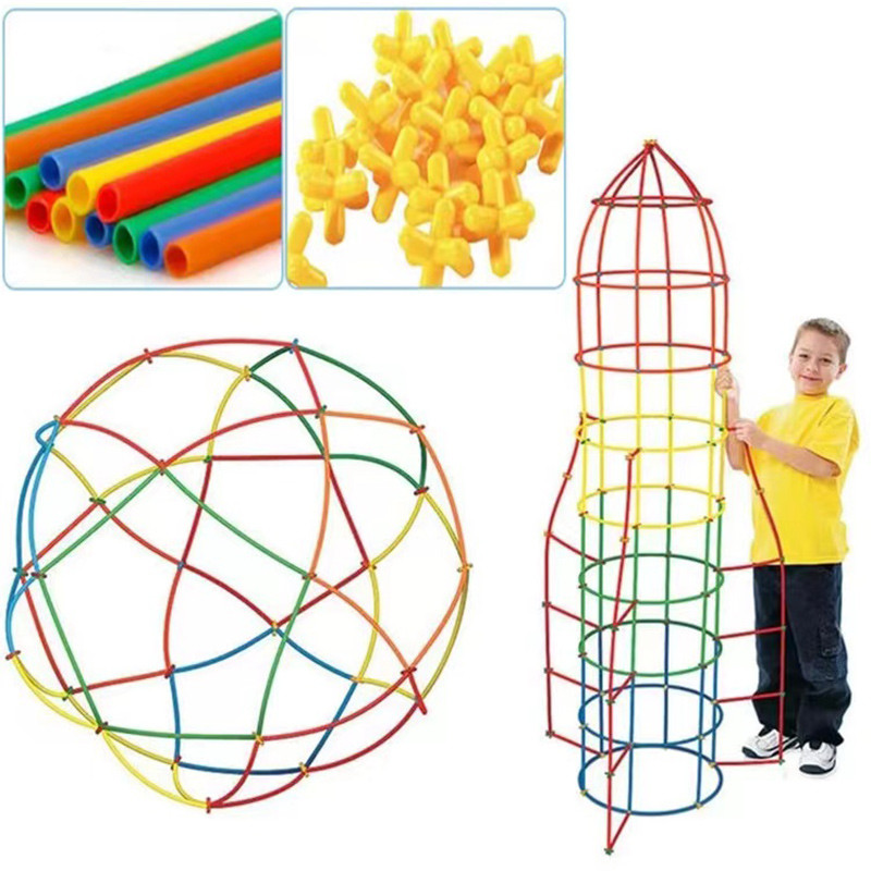 

DIY Color 4D Build Blocks Plastic Stitching Insertion Building Assembly Blocks Montessori Building Blocks Children's Puzzle Toys