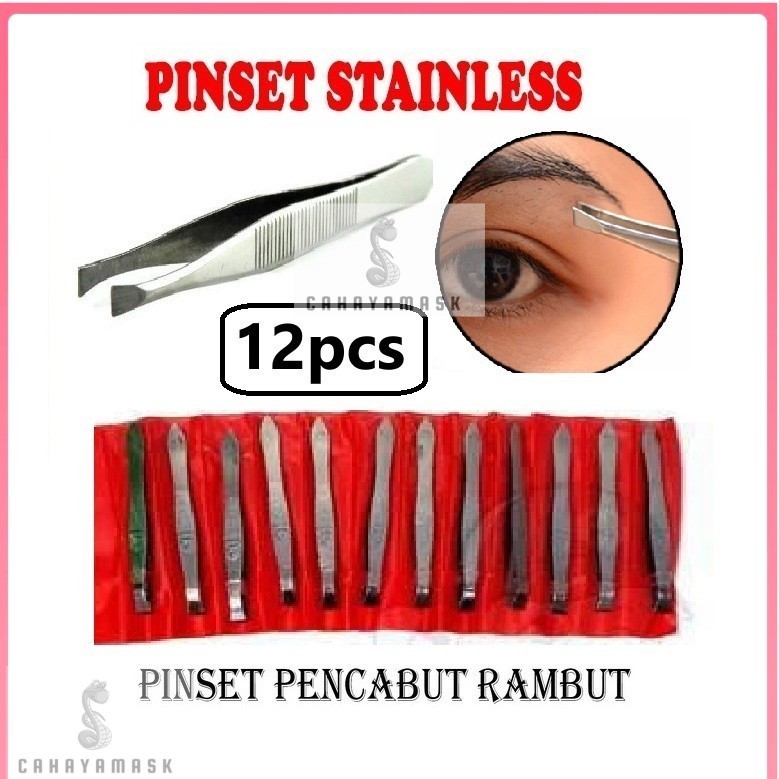 [12pcs] Pinset Alis/Pencabut Bulu/Penjepit Bulu/Pencabut Kumis
