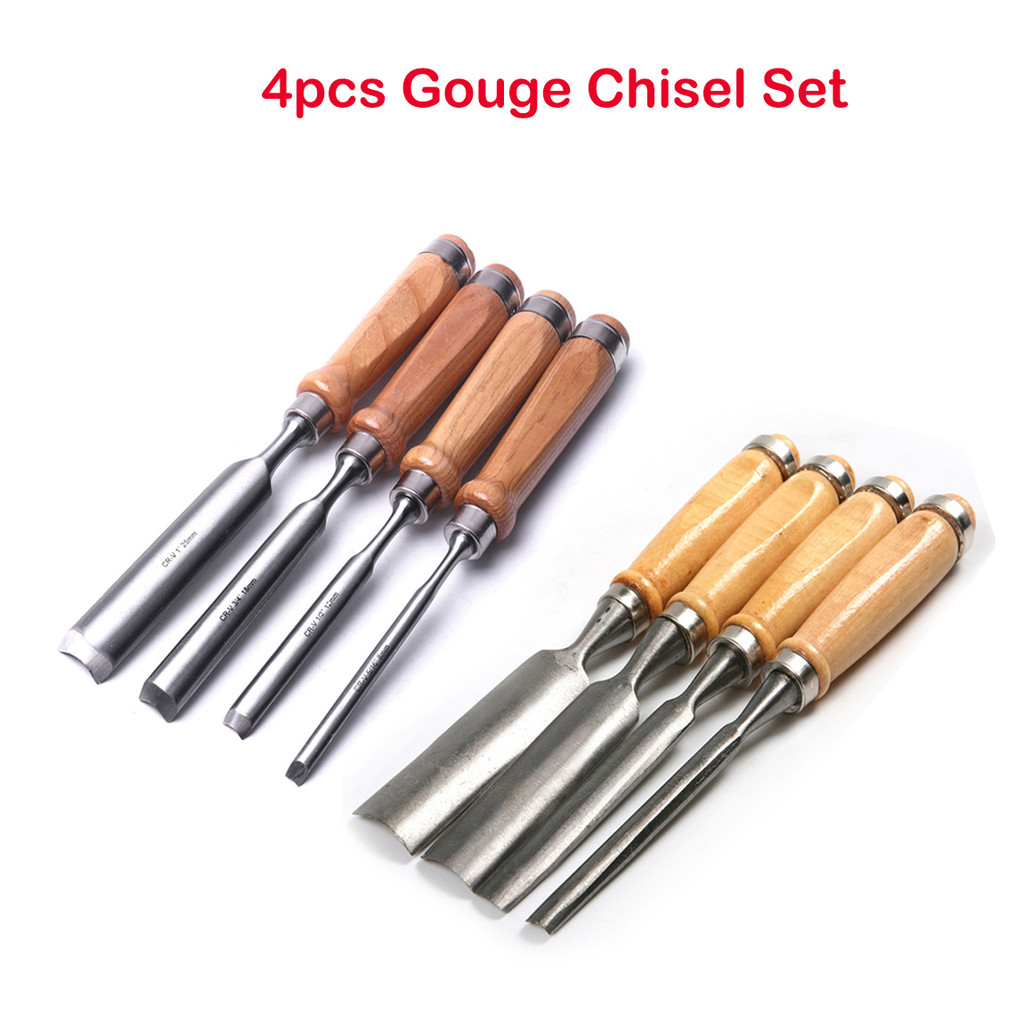 

4pcs Carving Chisel Wood Chisels Set Professional Woodworking Gouge Curved Chisel for Carpentry Sculpture Carve Craft Chisel