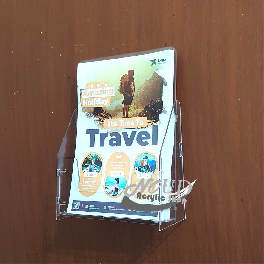 

Tempat Brosur Akrilik / Display Brosur Acrylic / Rak Brosur Uk. A4 Dinding Knock Down