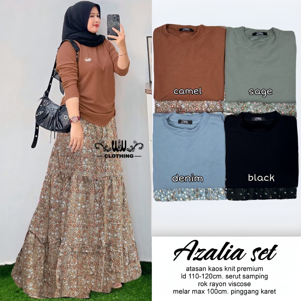 Setelan rok jumbo Azalia/setelan kasual wanita LD 110/set kondangan wanita/set rok wanita/ setelan b