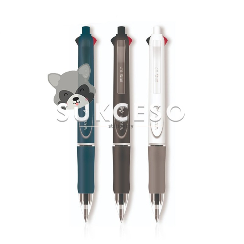 

M&G 4 Colors Semi-Gel Ball Pen 0,7mm / Pulpen Elegant Semi-Gel 4 Warna