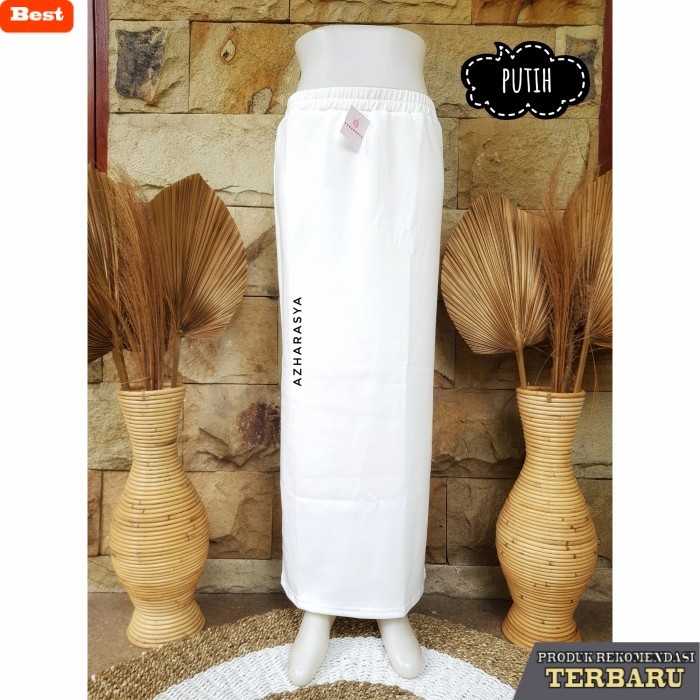 rok wanita kekinian Rok span scuba fashion kantor kerja wanita panjang premium(muat 40-90) - Putih, 