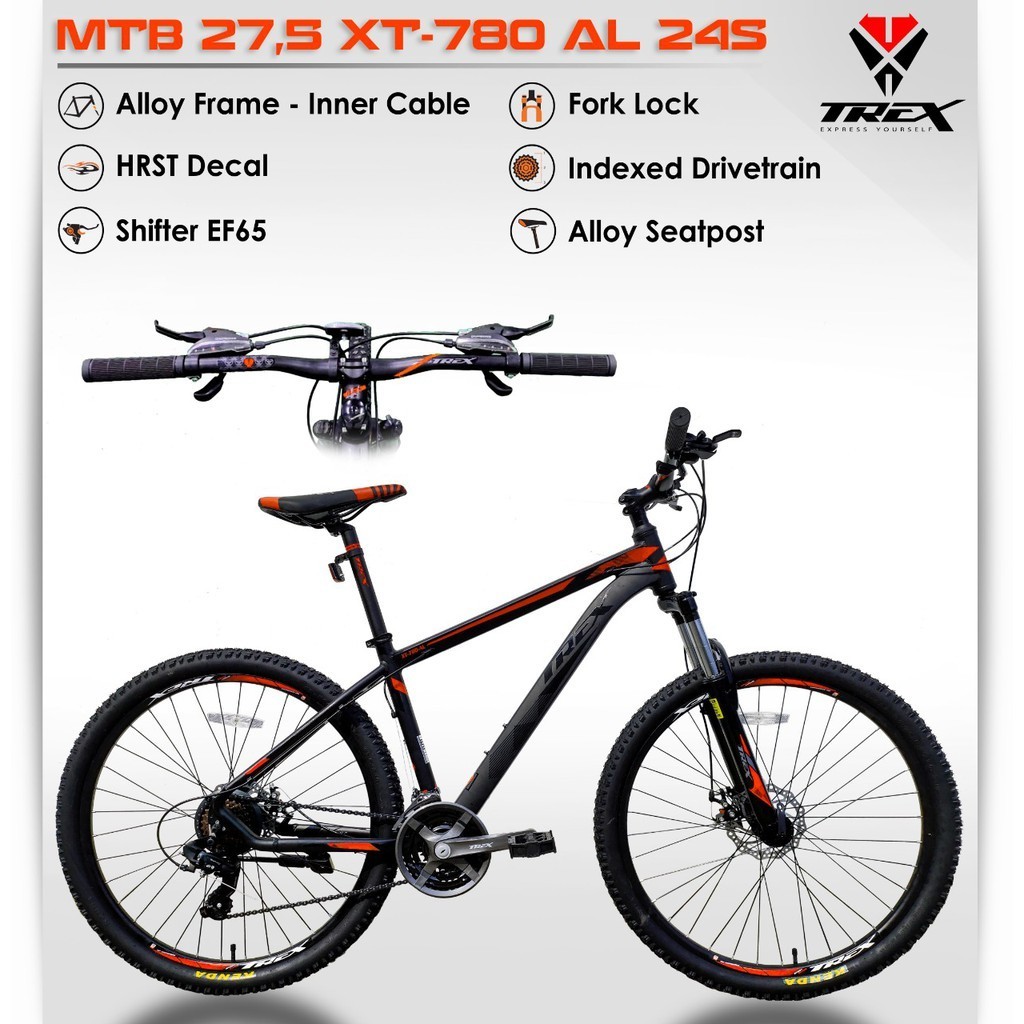 PROMO SPESIAL Sepeda Gunung TREX MTB 27,5 XT-780 ALLOY 24 SPEED