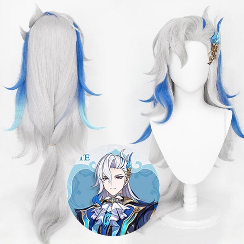 Genshin Impact Neuvillette Cosplay Wig