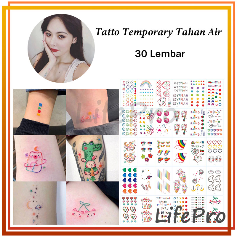 Tato Aesthetic Tulisan Singkat / Tatto Temporer Tulisan / Tato Temporary Stiker Tato Halal Dewasa / 