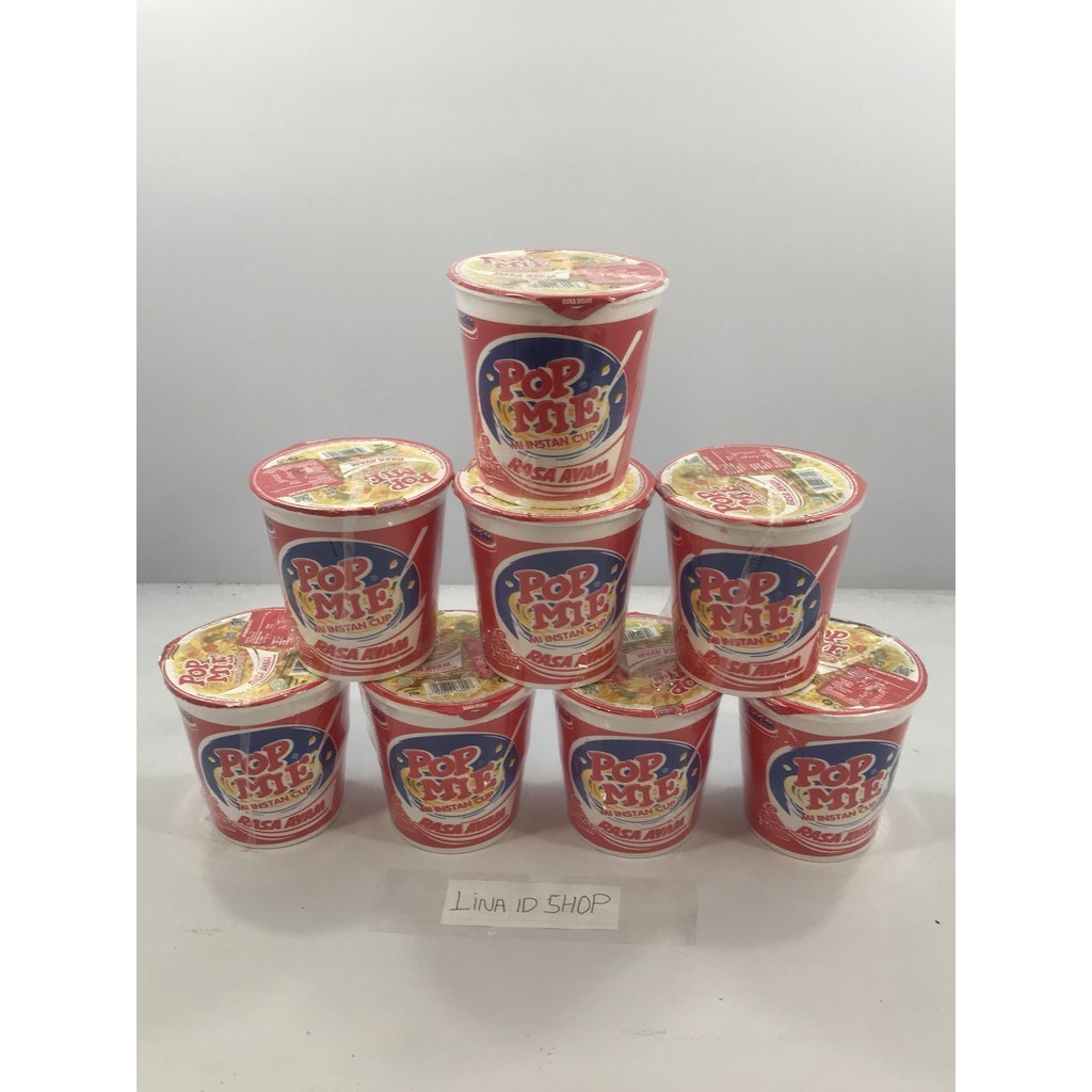 

4 pcs (Cup) - Mi Instan Cup Pop Mie Rasa Ayam 3 Menit Penyajian Kemasan 75gr