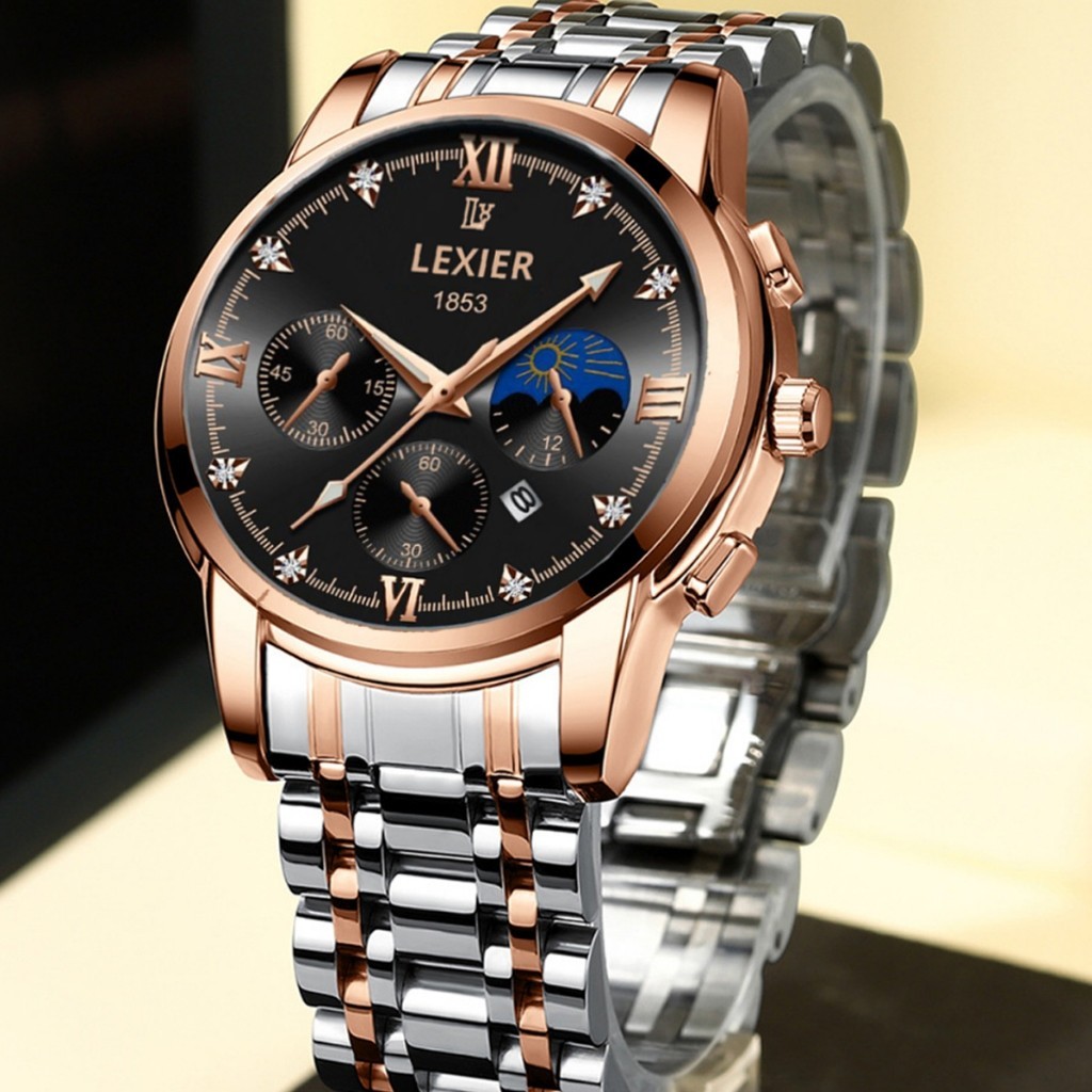 ✅COD Revelio Jam Tangan Pria LEXIER Kasual Bisnis HOT Terbaru Desain Mewah Diamond Kuarsa Olahraga C