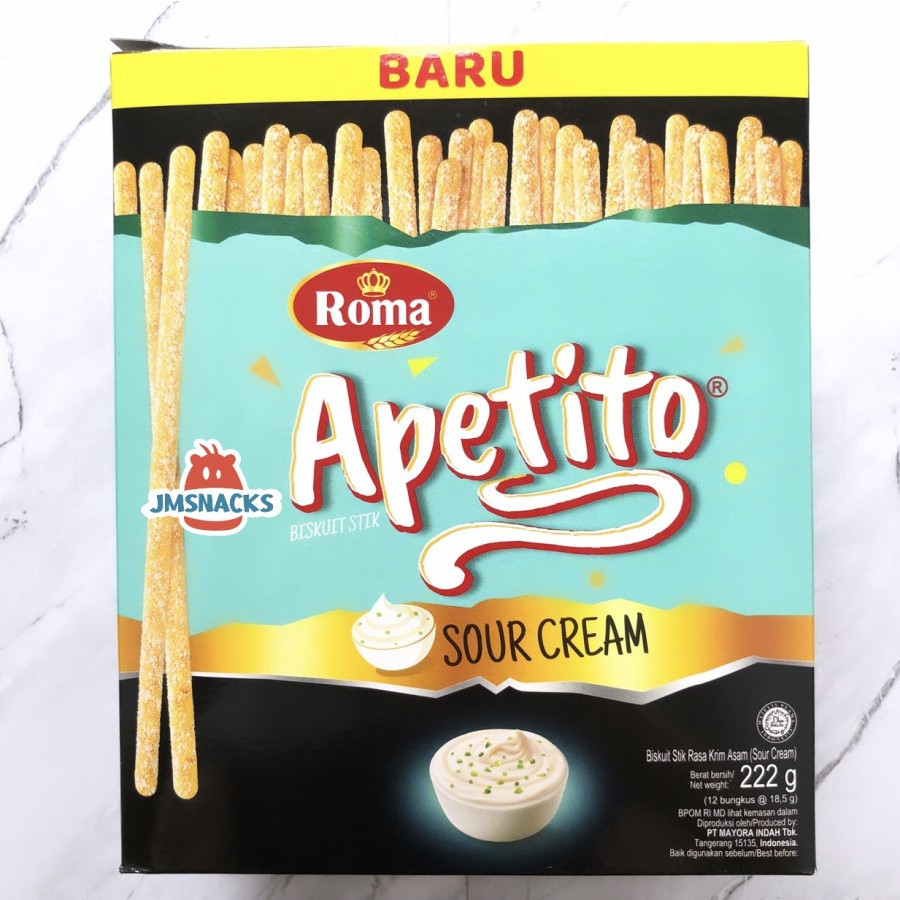 

Roma Apetito 1 PAK isi 12x18.5gr - biskuit stik nikmat - Pak SourCream