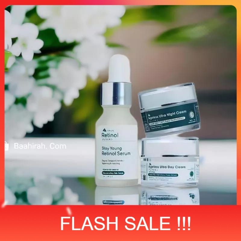 PROMO Promo Paket 3 in 1 Amura Skincare Serum Retinol Dan Amura Cream Siang  Cream Malam