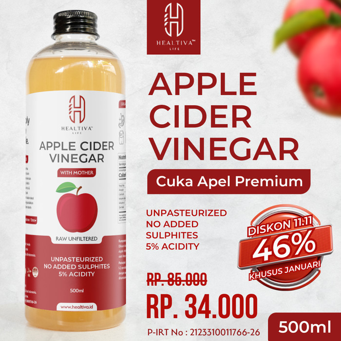 

Premium Apple Cider Vinegar With The Mother / Cuka Apel Murni Organik - 500ML