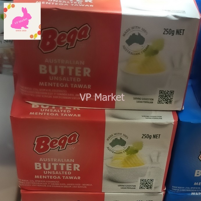 

bega Australian butter unsalted mentega tawar 250gr