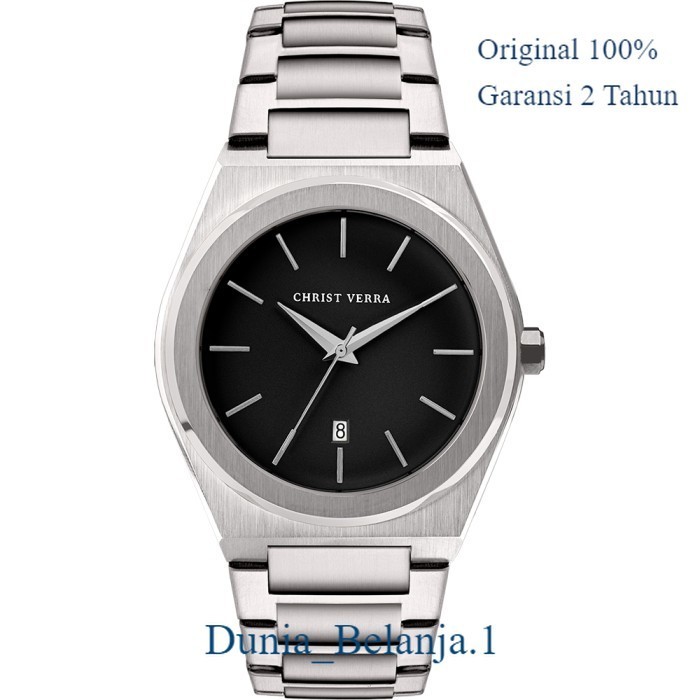 Original 100% Jam Tangan  Pria Christ Verra CV 10985G-11 BLK Garansi Resmi 2 Tahun