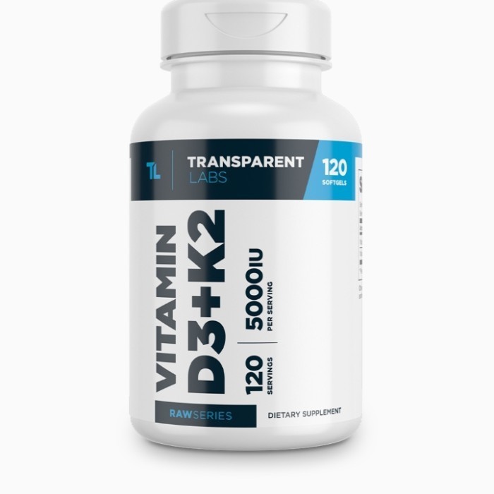 Transparent labs vitamin d3 k2 120 softgels d3 5000 iu k2 100 mcg