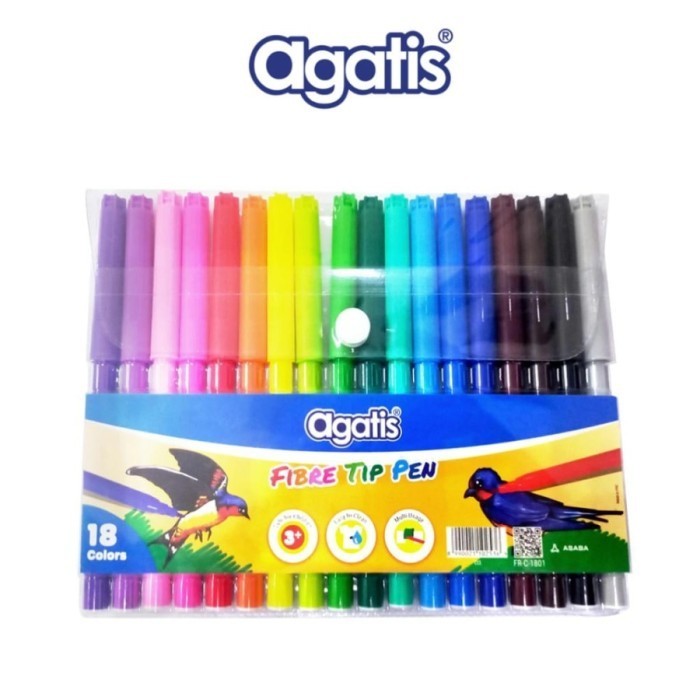 

AGATIS Spidol Warna Fibre Tip Pen 18 Warna