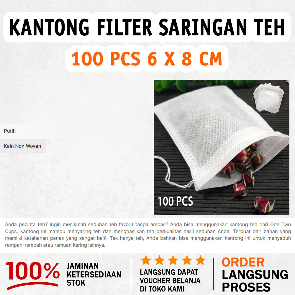 

Saringan Masak | Rose Kantung Filter Saringan Teh 6 x 8 cm 100 PCS - M100