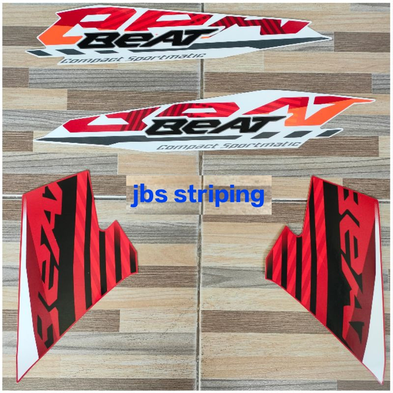 striping beat stiker Honda beat merah putih tahun 2020 sampai 2022