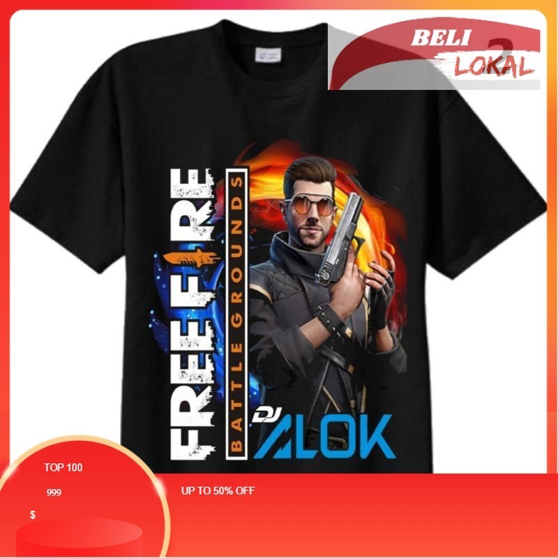 PROMO/ KAOS ANAK/ KAOS KARAKTER/ BAJU FF KAOS FREE FIRE KAOS FF DISTRO ANAK LAKI LAKI BAJU GAMES ALO