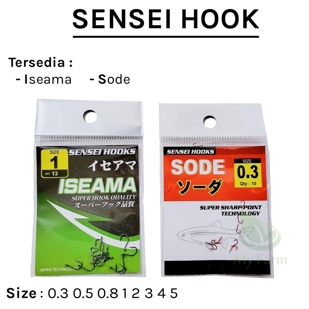 Sensei Hooks Iseama Sode Kail Pancing Ultra Point High Carbon Hook Super Tajam Ukuran Besar Kecil Wa