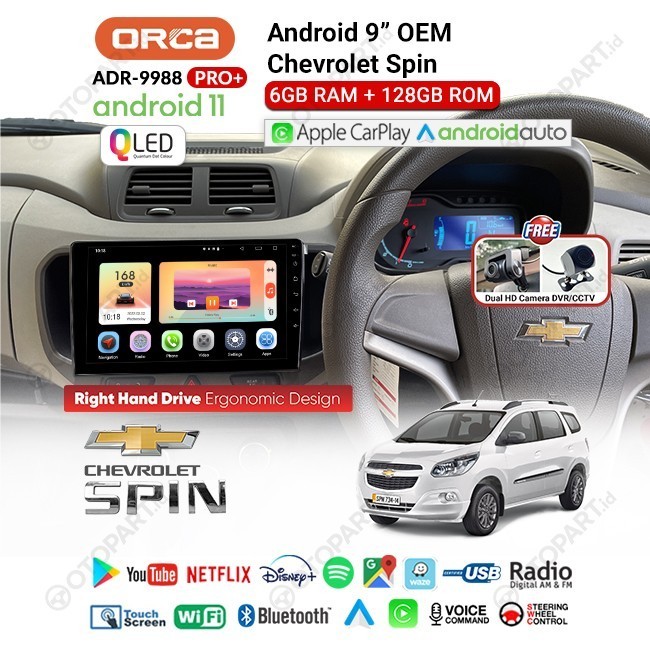 Head Unit Android 9″/10″ inch Chevrolet Spin ORCA PRO+
