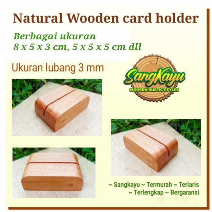

Card holder kayu 8x5x3cm natural wooden card holder tempat kartu kayu - 8 x 5 x 3 cm