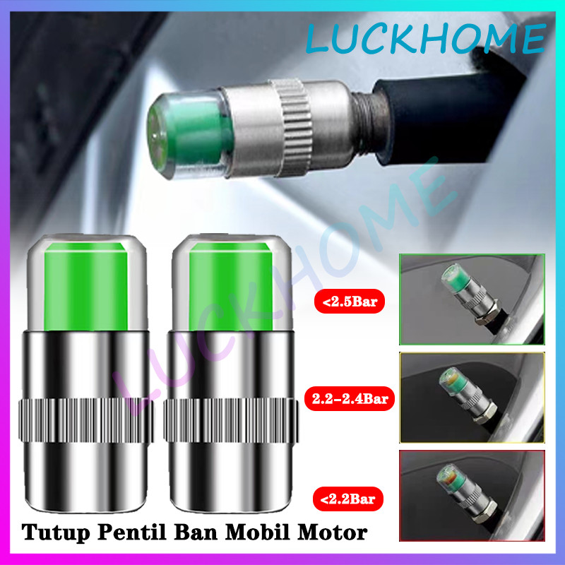 4PCS Indikator Tekanan Angin warning Valve Cap Tutup Pentil Ban Mobil Motor Tutup Pentil Ban Sepeda 