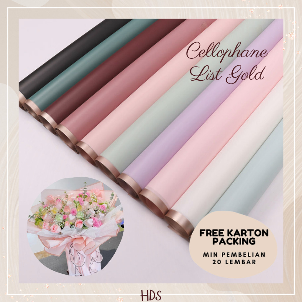 

HDS FLOWER WRAPPING PAPER KERTAS CELLOPHANE BUKET BUNGA GOLD LINE CELOPHANE CHELLOPHANE MONEY BUCKET UANG SNACK