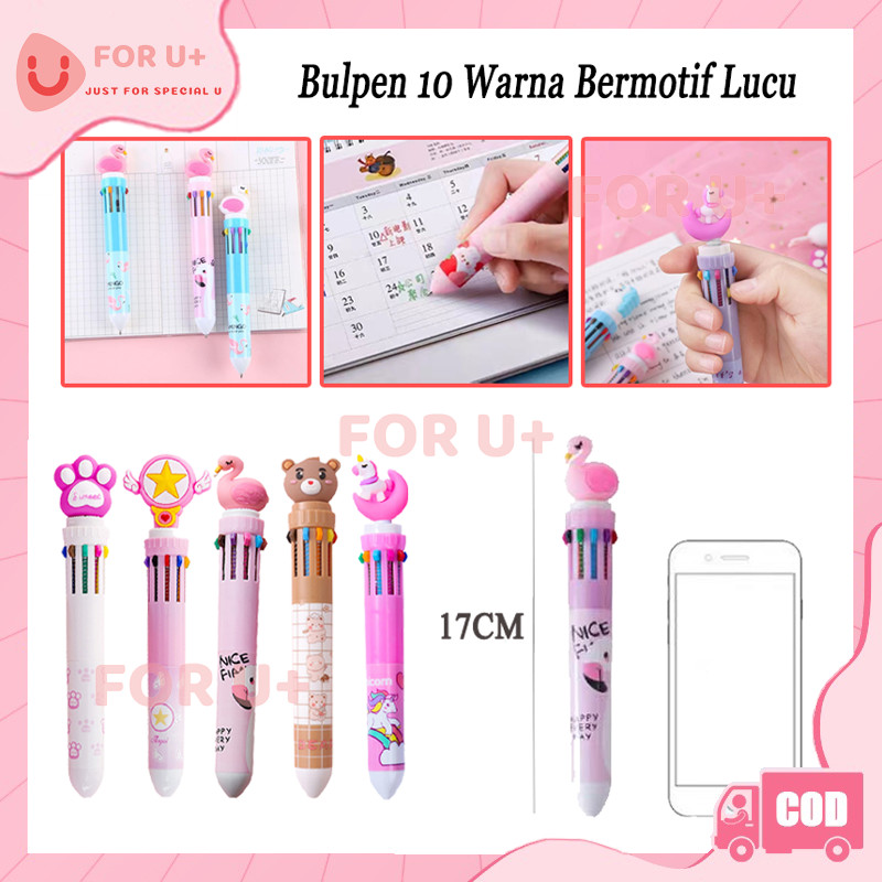 

Pena Karakter10 Warna / Alat Tulis Kantor Pulpen 10 Warna / 10 Warna Pen Warna Warni Bolpoin Karakter
