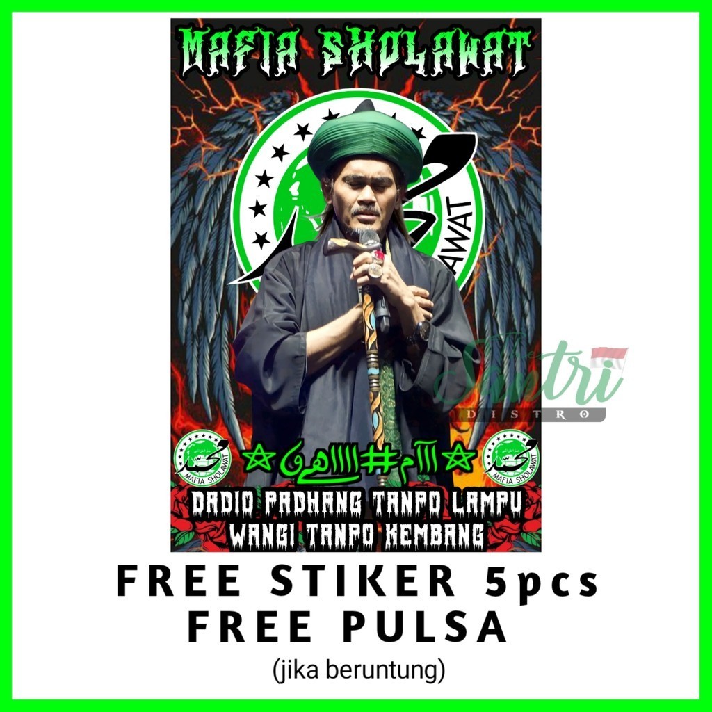 Bendera Majelis Mafish Hijau Logo/ Bendera Majelis Sholawat / Bendera Syekhermania Besar / Bendera M
