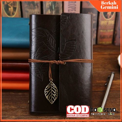 

PHANTACI Buku Catatan Binder Kulit Retro Leaf Kertas B7 - BSD666 - Coffee - OMOT2LCF