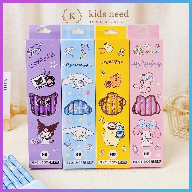 (12 pcs) Pensil 2B HB Karakter / Pencil Kayu 2B HB Fancy Kartun Lucu