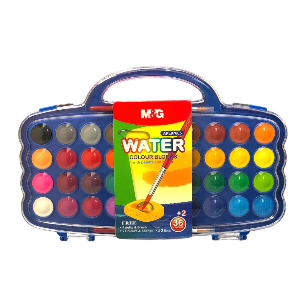 

Water Colour Mini Blocks M&G 36+2 Warna dengan Palet dan Brush #APL976L5 Cat Air Blok Diameter 23 mm - 1 Set- SHSNP