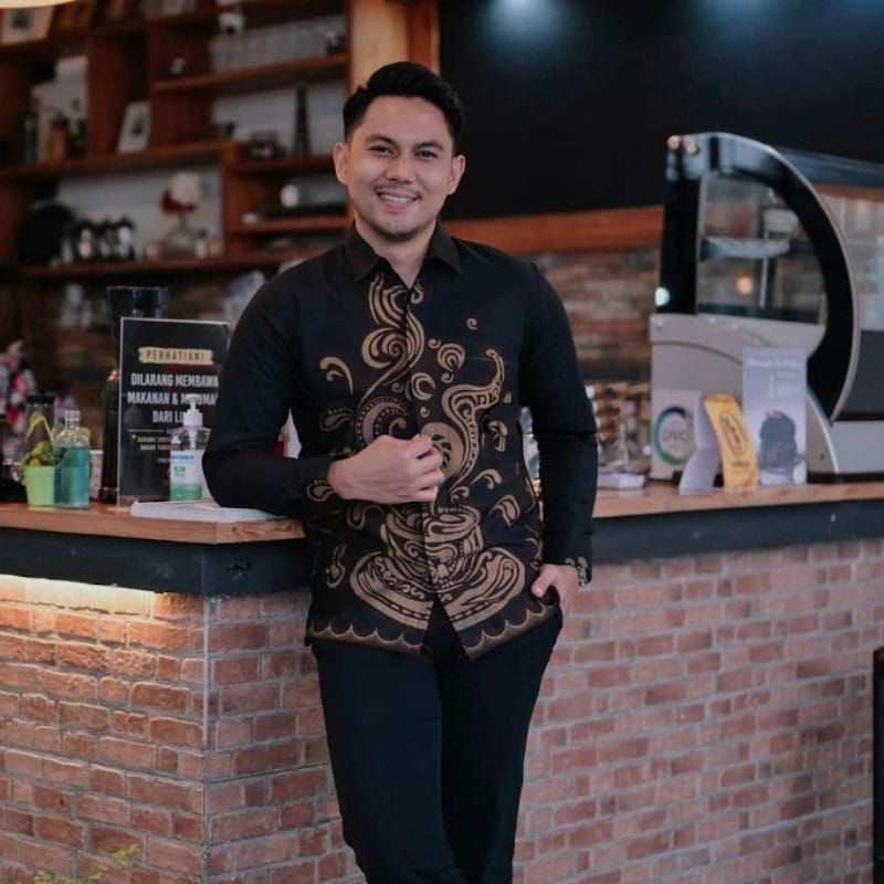 KOPI Baju Batik Pria Lengan Panjang Modern Premium Jumbo Dewasa- Baju Batik Pria Cowok Kondangan Pes