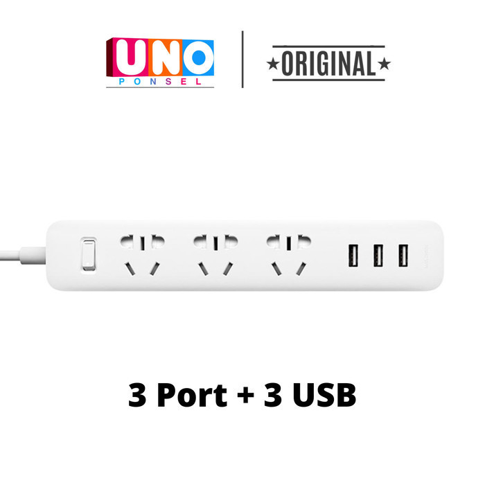 Mijia Power Strip Plug Adaptor 3 Socket 3 USB Port - Putih 3 Port