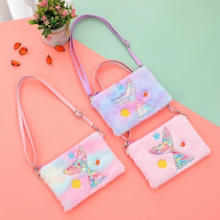 Tas Selempang Slingbag Anak-Anak Memaid Tail - RAINBOW