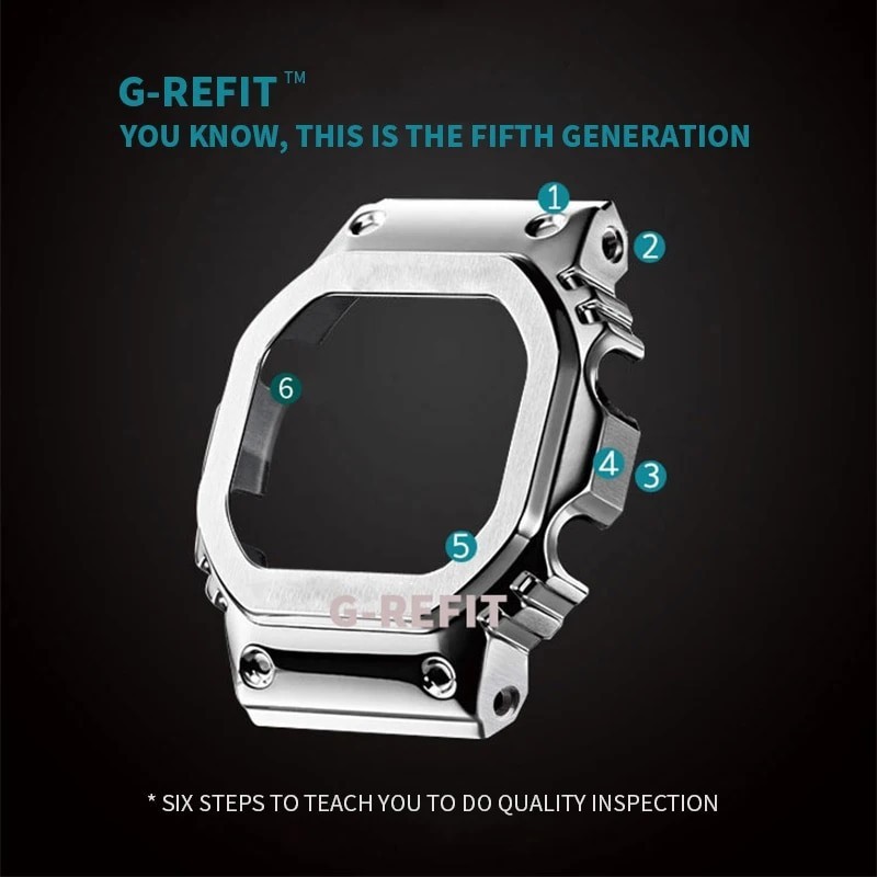 Jam Tangan Pria G-Refit DW5600 G5600E GWB5600 GWM5610 Watch Bezel 5610 Strap Case 316 Stainless Stee