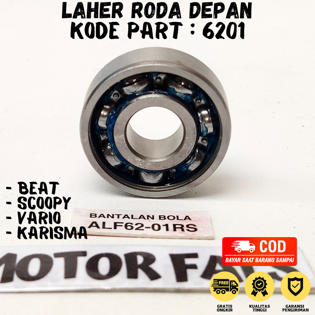 Laher Roda Depan Beat / Laher Roda Kharisma / klaher Roda Vario / Laher 6201 / Bearing Roda Depan Be