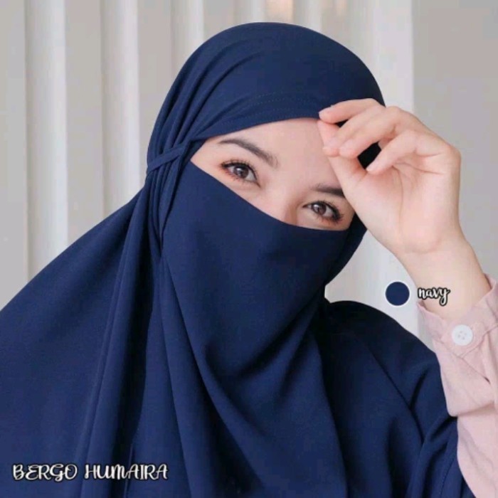 HIJAB NIQOB ANTI CORONA INSTAN HUMAIRA / KHIMAR PET / KHIMAR SYARI - Putih