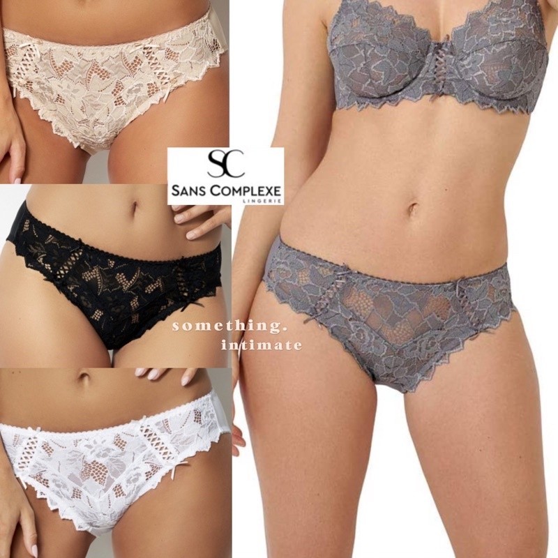 SANS COMPLEXE Arum Midiwaist Full Brief Lace Panty Mid Rise Embroidered Lace Panty Big Size Jumbo CD