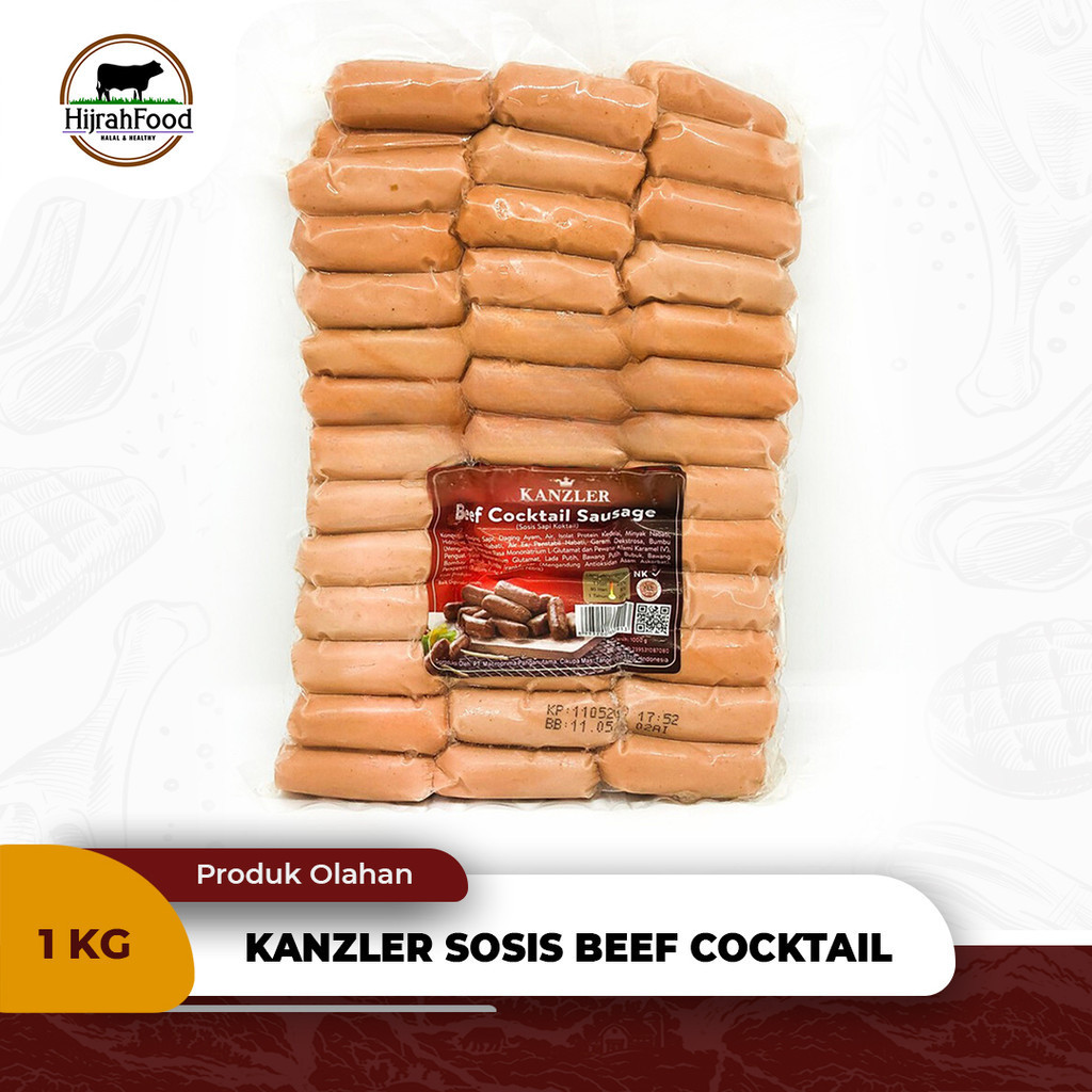 

Kanzler Beef Cocktail Sausage Sosis Sapi Cocktail Bite Size Extra Meaty 1000gr