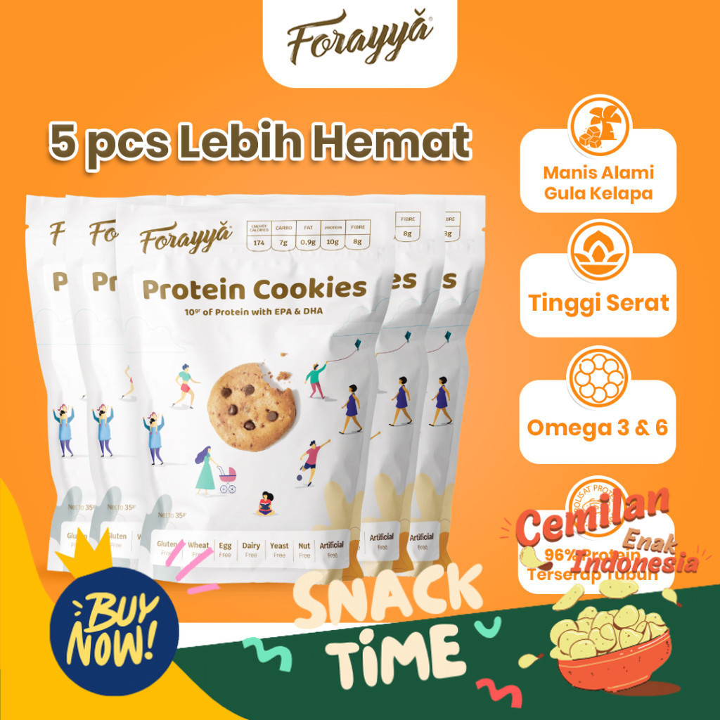 

Special Diskon 5 Pcs - Cemilan Sehat Cookies Tinggi Protein Forayya