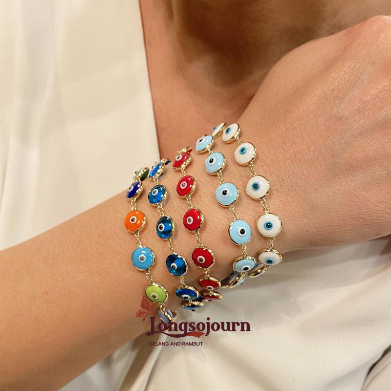 ✨COD  Gelang Mata Setan  Retro Perhiasan/Gelang Pasangan Kesederhanaan Mode-LSJ