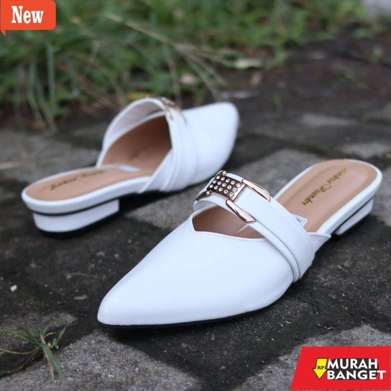 Sepatu buat lebaran- Andrea Visandro Sendal Hak Wanita 2 cm Khanza RN 05